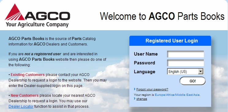 agco parts books login password